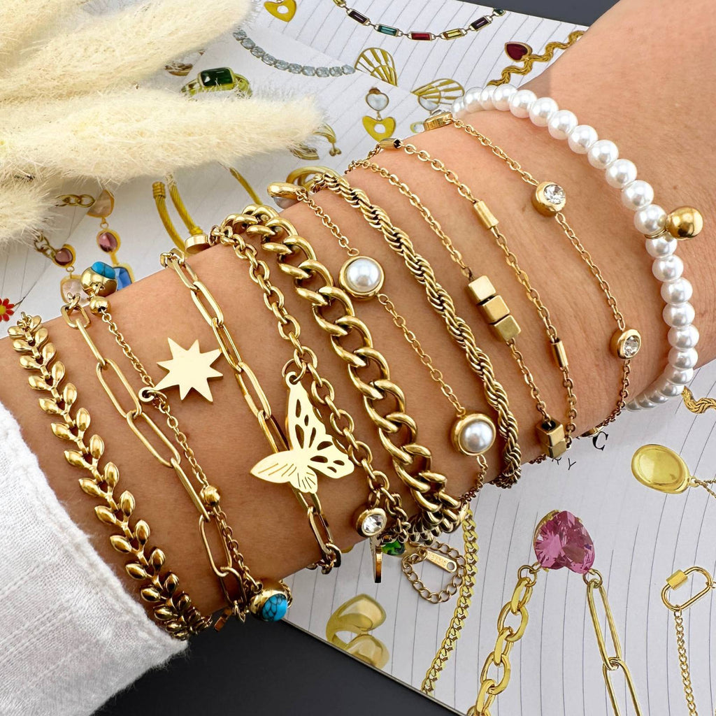 Golden Flutter Butterfly Bracelet | 18K Gold Plated Stainless Steel