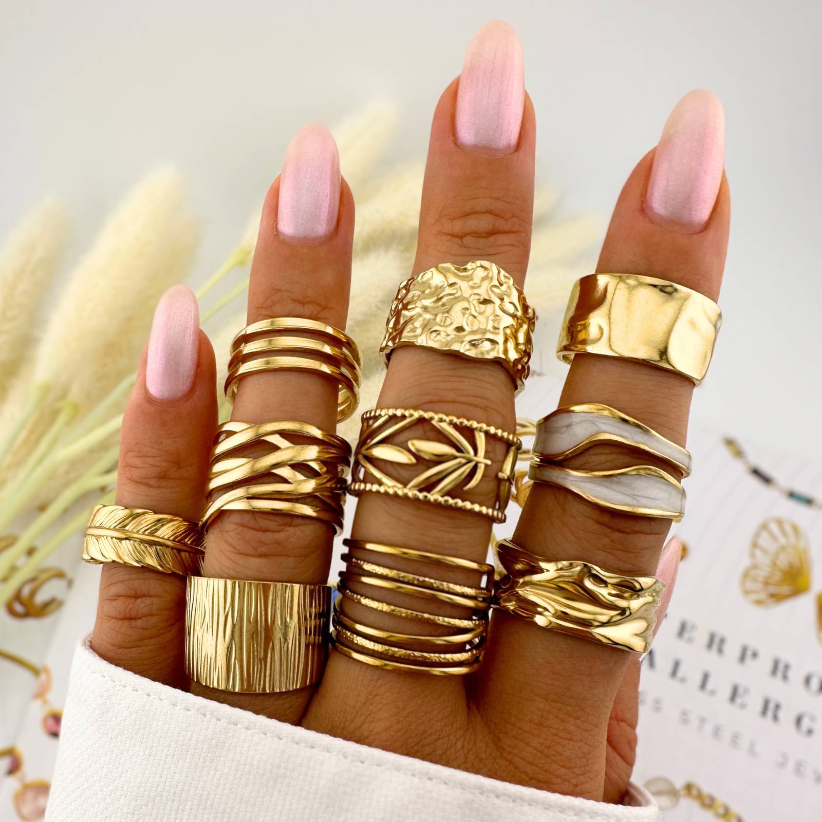 Golden Wave Statement Ring | 18K Gold Plated Stainless Steel