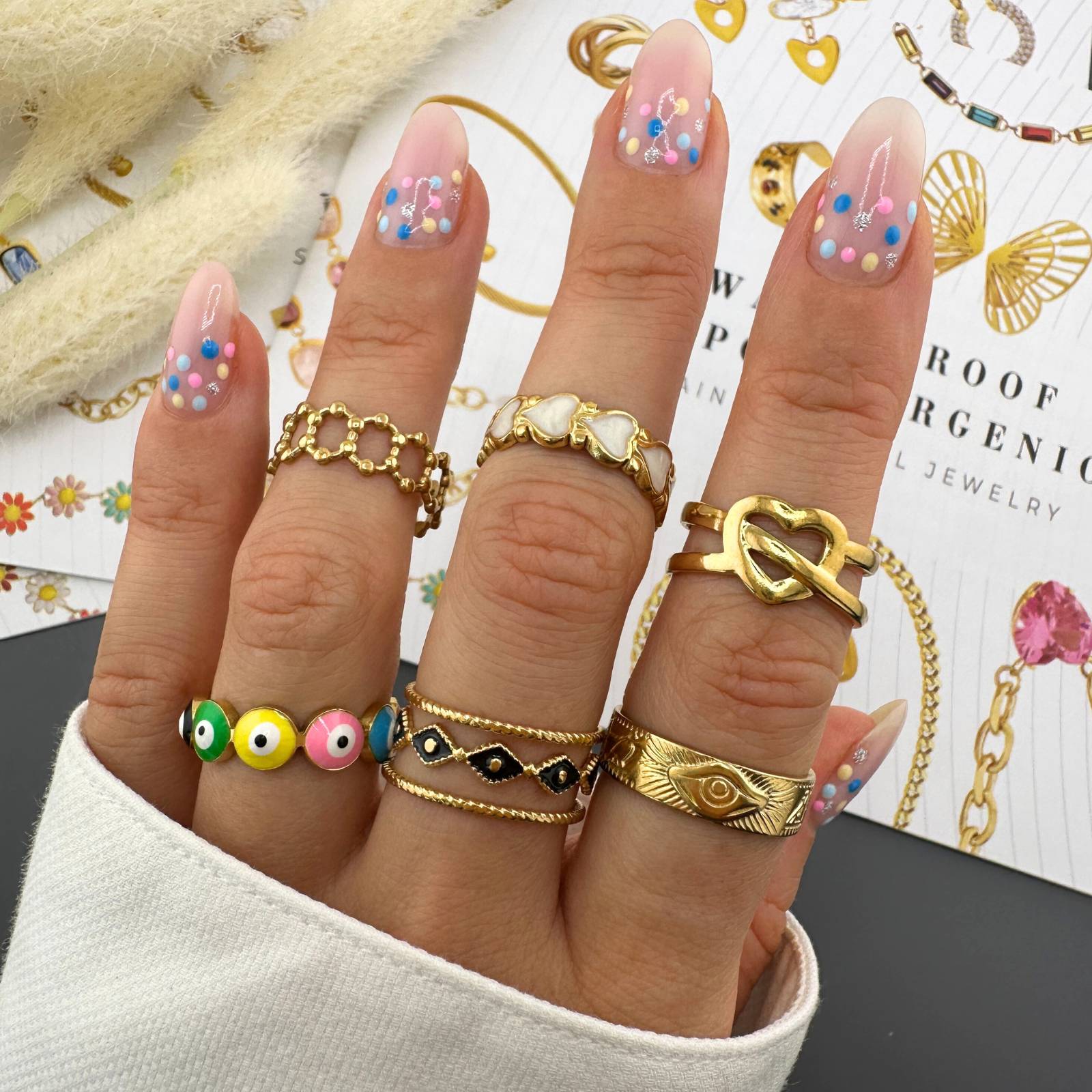Sweet Hearts Adjustable Ring | 18K Gold Plated Stainless Steel