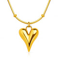 Open heart pendant necklace in 18K gold-plated stainless steel with a minimalist romantic design.