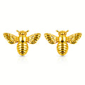 Bees Earrings, 18K Gold Plated Steel